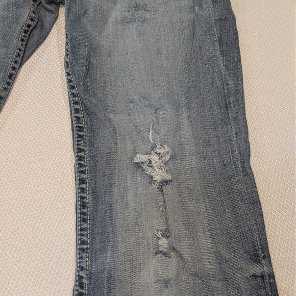 BKE Aiden Bootcut Jeans Mens Sz 29x34 Distressed Med Wash Cotton Blend RN #75720 - Picture 10 of 12